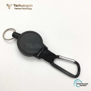 Llavero retráctil con gancho de mosquetón, accesorio de plástico negro para exteriores, para acampar, senderismo, todas las estaciones, 1 unidad - Product Image 5