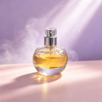 Flacon de parfum de voyage rond fantaisie en verre de 15 ml avec boîte personnalisée et bouchon à sertir de 15 mm