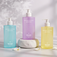 Bouteille de shampooing en plastique PET cylindrique de 300 ml et 400 ml, finition mate colorée, pour savon liquide, shampooing, après-shampoing, emballage de bouteille