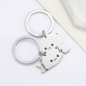 Nuevas Ideas de Productos: Llavero de Gato Adorable a Juego, Venta al por Mayor de Moda, Logotipo Personalizado, Promoción, Acero Inoxidable, Animal, Pareja, Amigo - Product Image 1