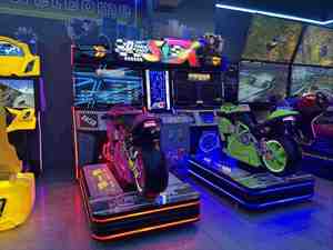 Console de jeu d'arcade de course de moto sportive 5DX pour deux joueurs avec fonction de vibration, prise US - Product Image 6