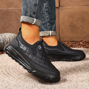 Bottes de neige en laine d'hiver avec polaire ajoutée et chaussures épaissies pour papa, chaussures en coton antidérapantes pour hommes - Product Image 2