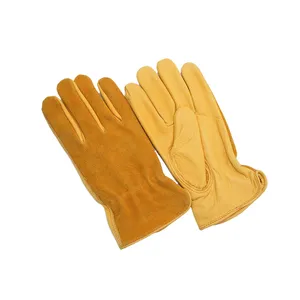 GLOVEMAN Custom Industrial Construction Oil Safety Work Cowhide Sheepskin Leather Driving Tig Welding Glove