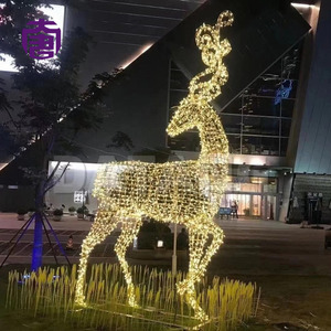 Reno navideño amarillo de 2m/3m para exteriores con luces LED 3D para paisajismo comercial y exhibiciones de Halloween - Product Image 6