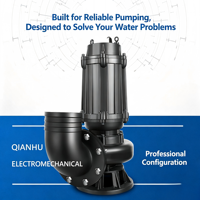 Pompe centrifuge triphasée WQ en fonte anti-colmatage pour eaux usées, irrigation agricole et levage d'eau à haut débit