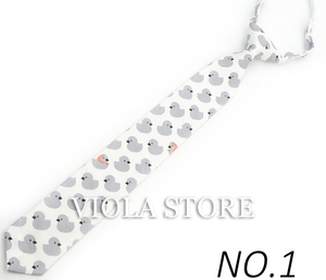 Corbata elástica con estampado de dibujos animados para niños y niñas, corbatas de algodón con estampado de animales, pato, perro, oso, elefante, 5cm - Product Image 5