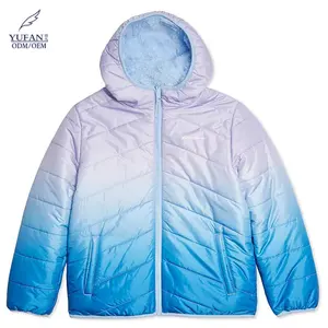 YuFan ODM kustom pakaian anak-anak angsa bebek bawah mantel Parka dengan Hoodies hangat musim dingin jaket Puffer pendek untuk anak perempuan