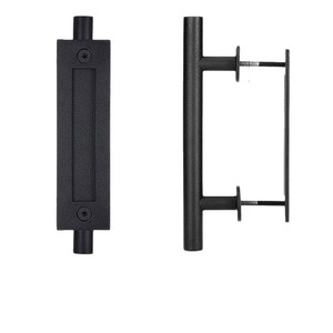 Poignée de porte de grange O'Leeford noire dissimulée double face 8080 en fonte sous pression, installation facile - Product Image 4
