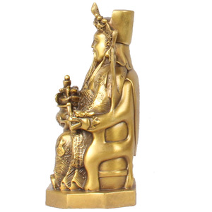 รูปปั้นเทพเจ้าแห่งความมั่งคั่งทำจากทองเหลืองรูปปั้นจีน Cai Shen ออกแบบได้ตามต้องการตกแต่งฮวงจุ้ยสำหรับธุรกิจและบ้าน - Product Image 2