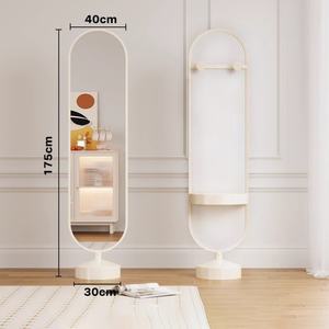 Espejo de Maquillaje Moderno para Decoración del Hogar con Diseño Arqueado, Estante de Almacenamiento Metálico Multifuncional, Espejo de Pie de Vidrio Personalizado para Uso Doméstico - Product Image 5