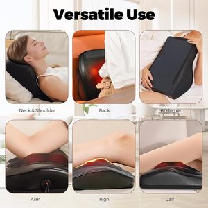 Masseur Shiatsu pour le dos et le cou avec chaleur apaisante, masseur dorsal, coussin de massage pétrissant pour le cou, les épaules et le dos - Product Image 3