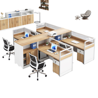 Meubles de bureau modulaires extensibles et convertibles modernes en gros, poste de travail pour 2 à 8 personnes, cloison de bureau en panneaux de bois