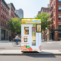 Distributeur automatique de jus d'orange, corps en acier galvanisé, écran tactile de 21,6 pouces, paiement par code QR, fonction de nettoyage automatique, 300-600 pièces