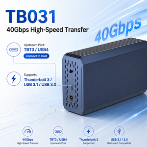 <span class=keywords><strong>Caja</strong></span> <span class=keywords><strong>Externa</strong></span> <span class=keywords><strong>para</strong></span> Disco Duro NVMe USB4 U.2 SSD, Thunderbolt 3 SFF-8639, HL7440 RTL9210B, con Ventilador de Refrigeración - Product Image 3