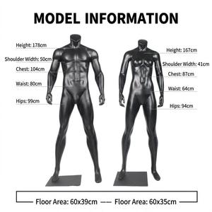 Maniquí Deportivo de Fibra de Vidrio, Modelo de Cuerpo Completo Masculino/Femenino, Color Negro, para Exhibición en Vitrinas, Estilo Europeo - Product Image 2