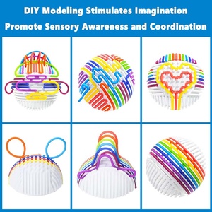 Juguete Sensorial 3D para Ejercicios de Concentración para Niños con Autismo, Juguetes Educativos de Silicona Colorida con Líneas, Tablero de Actividades para Bebés - Product Image 6