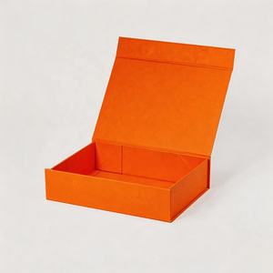 Boîtes cadeaux en papier rigide pliables avec logo personnalisé, fermeture magnétique orange, pour l'emballage des ongles press-<span class=keywords><strong>on</strong></span> - Product Image 1