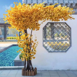 Arbre de <span class=keywords><strong>Ginkgo</strong></span> artificiel résistant aux UV, fausse plante de <span class=keywords><strong>Ginkgo</strong></span> <span class=keywords><strong>biloba</strong></span> pour la décoration intérieure et extérieure de la maison et du <span class=keywords><strong>jardin</strong></span> - Product Image 5