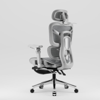 Chaise de bureau ergonomique moderne et robuste, confortable, inclinable, pour PDG, direction, avec repose-pieds et dossier en maille