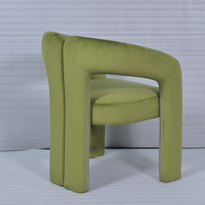 Sillón de Estilo Moderno Personalizado, Tapizado en Terciopelo Color Crema, para Eventos y Fiestas de Boda, con Respaldo Suave - Product Image 5