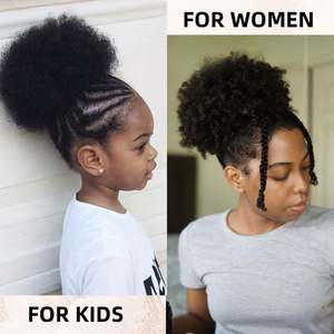 Extension de queue de cheval synthétique Afro Puff à cordon pour femmes noires, fibre haute température, queue de cheval bouclée crépue, chignon - Marque Amygril - Product Image 5