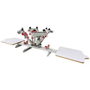 Screen Printing Equipment 4 Color 2 Station Silk Screen Printing Press Machine