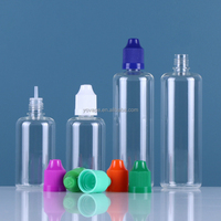 Bouteille en plastique PET transparente pour jus, avec bouchon résistant aux enfants, 3 ml, 5 ml, 10 ml, 15 ml, 30 ml, 50 ml, 100 ml