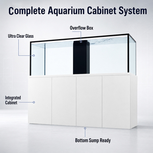 Grande <span class=keywords><strong>Acquario</strong></span> Rettangolare in Vetro per Acqua Salata, Vasca per Pesci Marini e Barriera Corallina con Mobile Ecologico e Sump per Ristoranti - Product Image 2