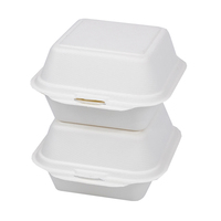 100% compostable 6 pouces Burger à clapet jetable fibre de canne à sucre bagasse boîte à emporter couvercle gâteau fête assiette incluse