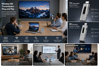 Transmisor y Receptor Inalámbrico WiFi 5G de 50m, Extensor de Video HD 1080P 60Hz para Laptop, TV y Proyector