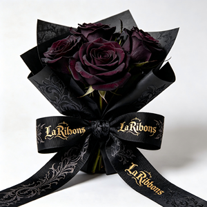 Cinta de Grogrén Dorada con Lámina Dorada, Estilo Gótico Retro Oscuro, Cinta Multiusos para Envolver, para Halloween, Bodas, Arreglos Florales - Product Image 2