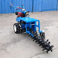 Zanjadora de Cadena con Motor Diésel, Máquina de Excavación Agrícola, Equipo de Zanjado Manual para Uso Doméstico y Agrícola