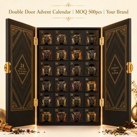 Boîte de calendrier de l'avent réutilisable personnalisée, laminage mat, doublure en éponge, fermeture magnétique, 24 jours, carton rigide de luxe, Noël