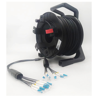 Câble Fibre TPU Tactique Blindé 12 Fibres 200m LC LC Monomode G657A1 Touret PCD310 Capuchons Protecteurs