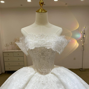 Vestido de Novia de Lujo sin Tirantes con Apliques, Vestidos de Novia de Encaje Color Marfil, Vestidos de Novia Lsjj51 Jancember - Product Image 5