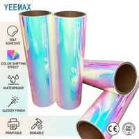 Film adhésif imprimable en vinyle réfléchissant photoluminescent irisé coloré YEEMAX, PVC/PET, autocollants lumineux pour voitures, utilisation en extérieur