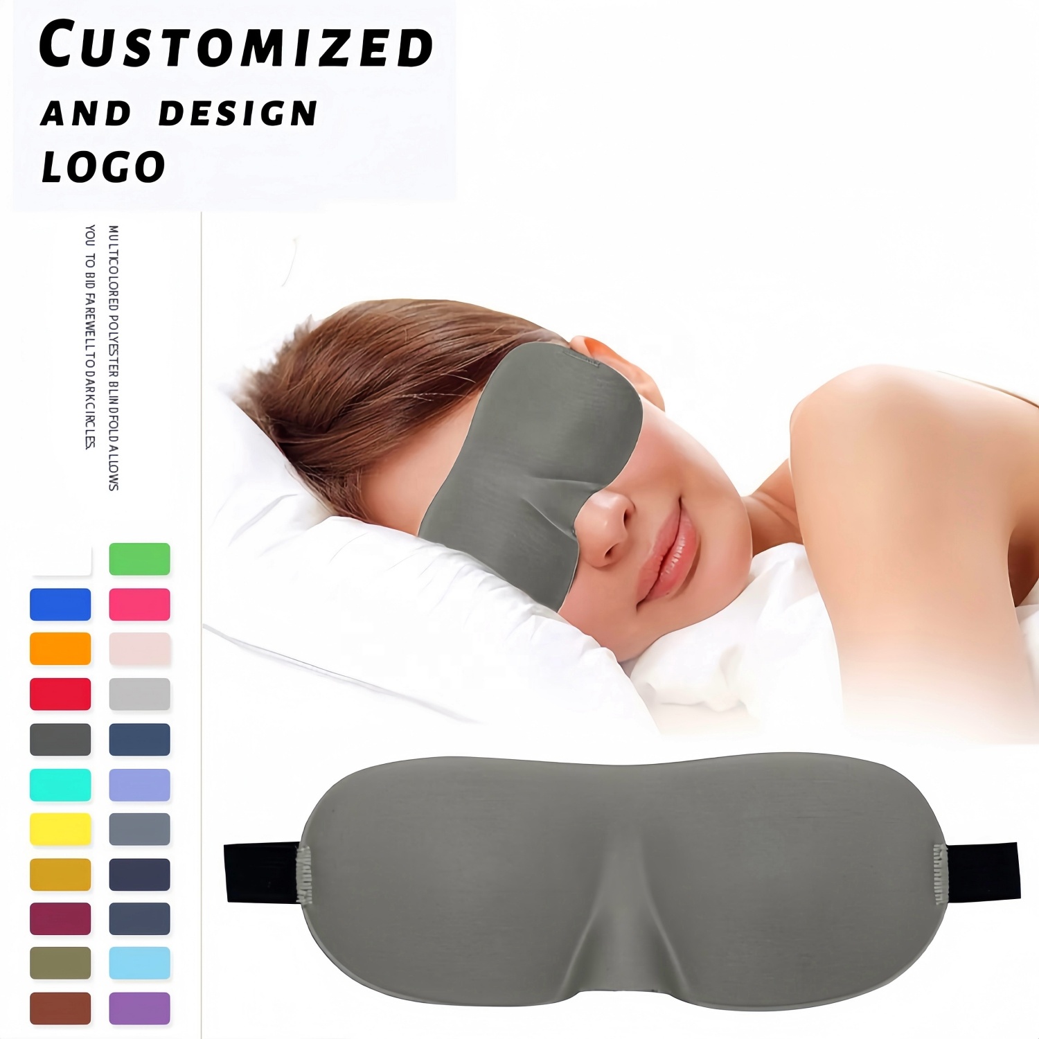 thumbnail image 2 of Custom Photo Sleep Mask - Personalized With Your Picture, Text Or Logo 2 of 11