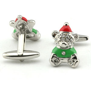Vente chaude Hommes Noël Doux Ours Boutons De Manchette Nouveauté Boutons De Manchette - Product Image 3