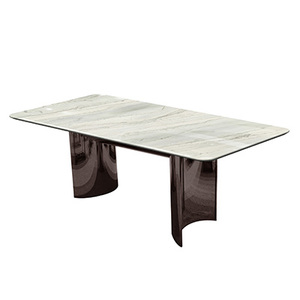 Mesa de comedor de mármol blanco Calacatta ovalada personalizada, muebles de piedra de lujo para casas, hoteles, diseño de mármol elegante Premium - Product Image 6