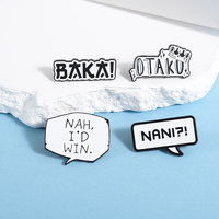 NAH I'd Win Broches en émail personnalisées, style boîte à dialogue d'anime japonais, accessoires pour sacs à dos, badges de revers, bijoux amusants, cadeau pour amis