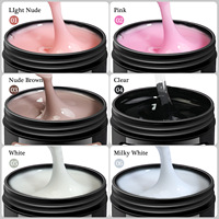 Gel d'extension d'ongles en acrylique de grande capacité 150g UV/LED à faire tremper, couleur nude, façonnage, renforcement, 3 en 1, vente en gros pour salon de manucure