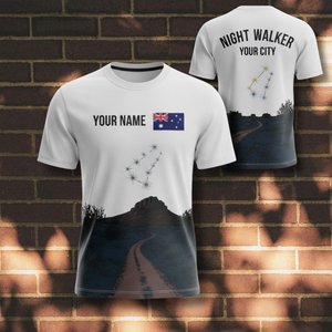 T-shirt personnalisé avec nom pour la Journée de l'Australie, drapeau australien, nuit étoilée, galaxie, croix du sud, 26 janvier - Product Image 1