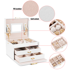 Jewelry Box Organizer Box Exquisite High-Grade with Lock Multi-Layer <b>Large</b> Capacity Bracelet Earrings <b>Ring</b> Necklace Jewelry Box - Product Image 3