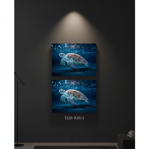 Impression sur toile de créatures marines vibrantes, affiches encadrées sur le thème de la vie marine pour la décoration de salle de bain côtière - Product Image 2