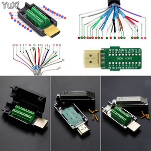 Conector Macho Sin Soldadura Compatible, Conector Sin Soldadura para Reparación de Líneas 4K HD, Conector Macho Sin Soldadura con Cubierta de Metal/Plástico - Product Image 1