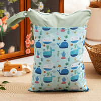 Happyflute Vente en gros Sac humide pour couches PUL Sac étanche pour la natation Sac humide personnalisé respirant pour couches de bébé et collations Sac de poussette