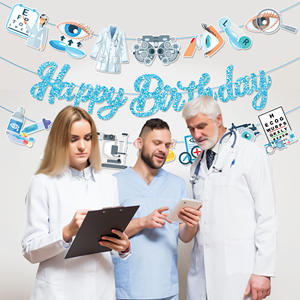 Huancai oculista striscione <span class=keywords><strong>buon</strong></span> <span class=keywords><strong>compleanno</strong></span> oculista ghirlanda di carta appesa pavese per feste di <span class=keywords><strong>compleanno</strong></span> festa per infermiere - Product Image 3