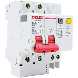 DELIXI Dz47sle Series 6-125A 230V-400V ELCB/RCBO Earth Leakge Circuit Breakers 1P 1P+N 2P 3P 3P+N 4P Types