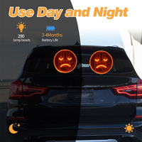 Smiley de voiture Light Middle Finger Sign Car Decorative Lights Multifunctional Prompt Lamp LED Warning Light