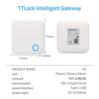 Passerelle Wifi TTLOCK G5 pour serrure de porte intelligente, application BLE TTlock, contrôle à distance par téléphone, verrouillage/déverrouillage via Wifi
